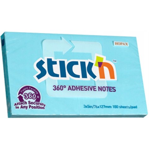 Notes samoprzylepny STICK`N 127x76mm , 360st., 100k niebieski 21557 Notes samoprzylepny STICK`N 127x76mm , 360st., 100k niebieski 21557