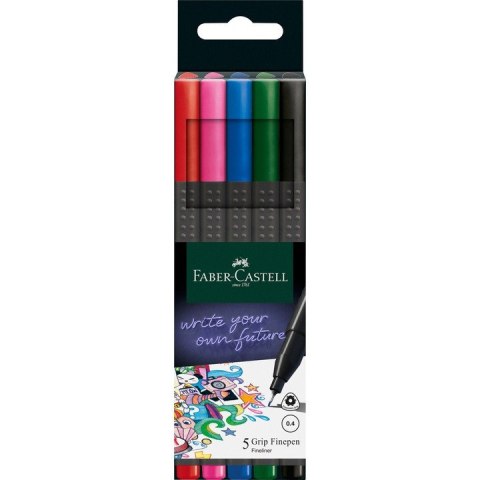 Cienkopisy GRIP 5 kolorów podstawowych 151604 FABER-CASTELL Cienkopisy GRIP 5 kolorów podstawowych 151604 FABER-CASTELL