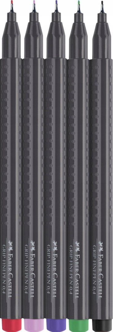 Cienkopisy GRIP 5 kolorów podstawowych 151604 FABER-CASTELL Cienkopisy GRIP 5 kolorów podstawowych 151604 FABER-CASTELL
