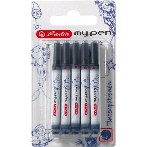 Naboje atramentowe MY.PEN długie 5 sztuk niebieskie 10999852 HERLITZ Naboje atramentowe MY.PEN długie 5 sztuk niebieskie 10999852 HERLITZ