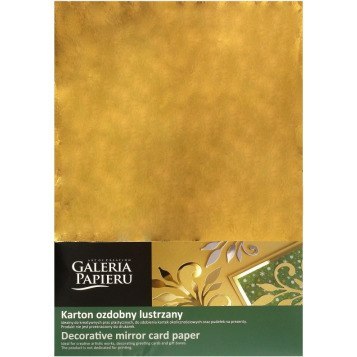 Karton ozdobny A4 ZŁOTY lustrzany 300g (10) 208917 GALERIA PAPIERU Karton ozdobny A4 ZŁOTY lustrzany 300g (10) 208917 GALERIA PAPIERU