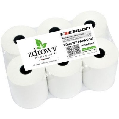 Rolki termiczne 57mmx100m (6szt) EMERSON rt057100wkkff zdrowy paragon Rolki termiczne 57mmx100m (6szt) EMERSON rt057100wkkff zdrowy paragon
