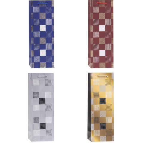 Torebka prezentowa 12x35x9cm na butelkę TBG-23162-HS-BB ROZETTE Torebka prezentowa 12x35x9cm na butelkę TBG-23162-HS-BB ROZETTE