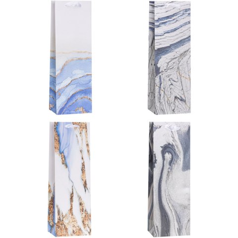 Torebka prezentowa 12x36x9cm na butelkę Lux TBG-24017-BB ROZETTE Torebka prezentowa 12x36x9cm na butelkę Lux TBG-24017-BB ROZETTE