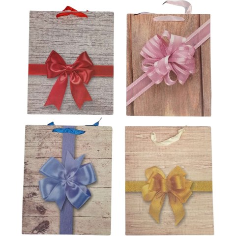 Torebka prezentowa 26x32x10cm A4 z kokardą ROZETTE Torebka prezentowa 26x32x10cm A4 z kokardą ROZETTE