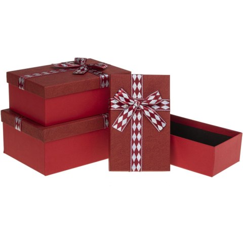 Zestaw pudełek ozdobnych PUG-24259-PR RED (3szt) ROZETTE Zestaw pudełek ozdobnych PUG-24259-PR RED (3szt) ROZETTE