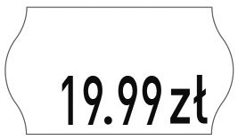 Etykiety cenowe w rolce do metkownicy jednorzędowej 22x12 mm, (6 sztuk) białe faliste, trwały klej, odporne na mróz METO M300143 Etykiety cenowe w rolce do metkownicy jednorzędowej 22x12 mm, (6 sztuk) białe faliste, trwały klej, odporne na mróz METO M300143