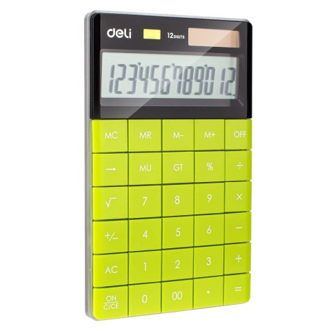Kalkulator 12-pozycyjny zielony 1589 GREEN DELI Kalkulator 12-pozycyjny zielony 1589 GREEN DELI