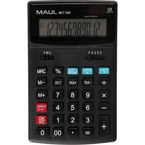 Kalkulator biurkowy MCT500 12-pozycyjny oblicznie podatku czarny 72696/90 ML MAUL Kalkulator biurkowy MCT500 12-pozycyjny oblicznie podatku czarny 72696/90 ML MAUL