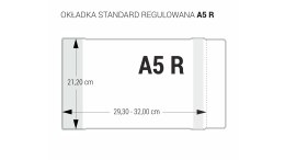Okładki regulowane na zeszyty szkolne A5 bezbarwne 5 sztuk 21,2x29,3-32cm OZB5-44 BIURFOL