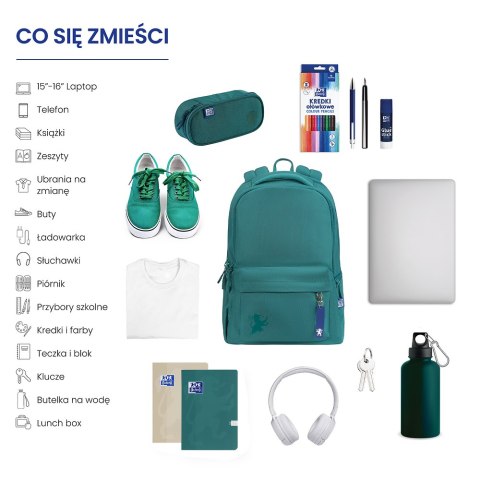 Plecak szkolny ciemnozielony 400182152 OXFORD Plecak szkolny ciemnozielony 400182152 OXFORD