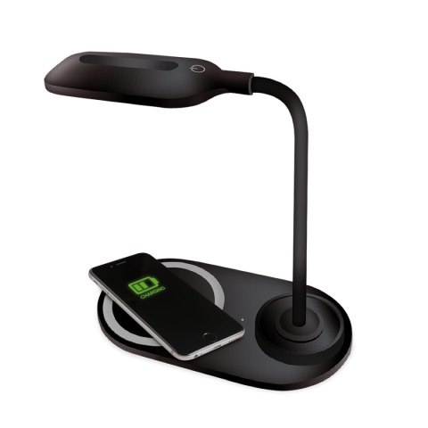Lampka biurkowa led PLATINET czarna 10W z ładowarką indukcyjną (45248) Lampka biurkowa led PLATINET czarna 10W z ładowarką indukcyjną (45248)