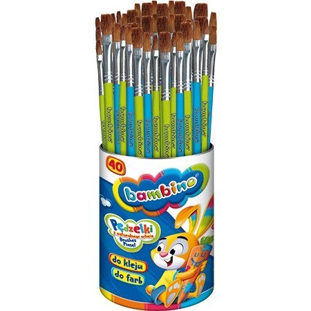 Pędzelki do farb i kleju BAMBINO 40 szt. ST.MAJEWSKI Pędzelki do farb i kleju BAMBINO 40 szt. ST.MAJEWSKI