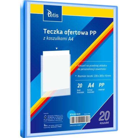 Teczka ofertowa A4 PP 20 koszulek NIEBIESKA BT630-N20 TETIS Teczka ofertowa A4 PP 20 koszulek NIEBIESKA BT630-N20 TETIS