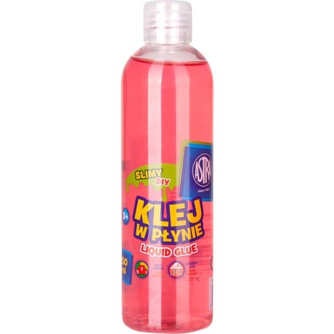 Klej szkolny w płynie transparentny 250ml różowy 401119008 ASTRA Klej szkolny w płynie transparentny 250ml różowy 401119008 ASTRA