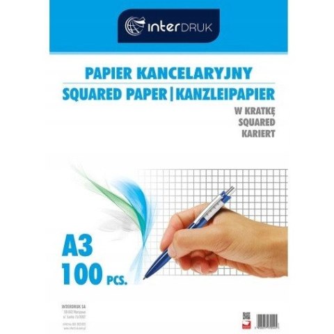 Papier kancelaryjny A3 kratka(100) INTERDRUK Papier kancelaryjny A3 kratka(100) INTERDRUK