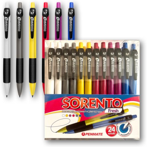 Długopis automatyczny SORENTO FRESH niebieski 0.7mm mix kolor PENMATE TT8978 Długopis automatyczny SORENTO FRESH niebieski 0.7mm mix kolor PENMATE TT8978
