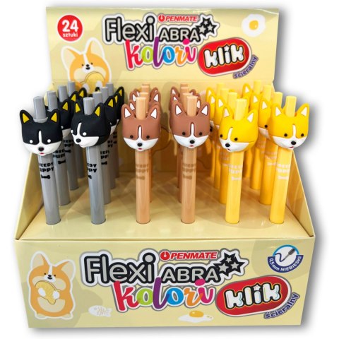 Długopis ścieralny automatyczny Flexi Abra Kolori FOX 0,5mm niebieski TT8824 PENMATE Długopis ścieralny automatyczny Flexi Abra Kolori FOX 0,5mm niebieski TT8824 PENMATE
