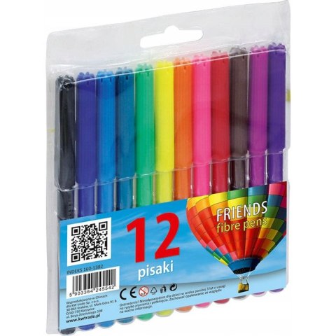 Flamastry FRIENDS fibre pens 12kolorów 160-1382 GRAND Flamastry FRIENDS fibre pens 12kolorów 160-1382 GRAND
