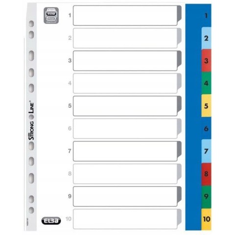 Przekładki A4 MAXI 1-10 kolor PP numeryczne 100205095 OXFORD Przekładki A4 MAXI 1-10 kolor PP numeryczne 100205095 OXFORD