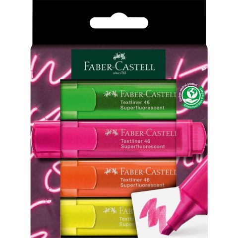 Zakreślacz 1546 4 kolory super NEON 254600 Faber-Castell Zakreślacz 1546 4 kolory super NEON 254600 Faber-Castell
