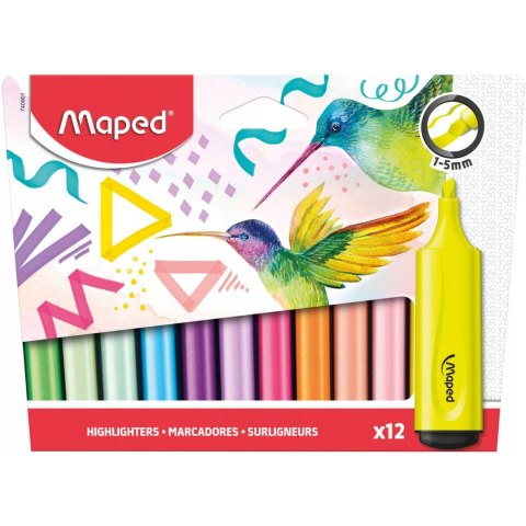 Zakreślacz FLUO PEPS mix kolorów 6 fluo+6pastel FR740901 MAPED Zakreślacz FLUO PEPS mix kolorów 6 fluo+6pastel FR740901 MAPED