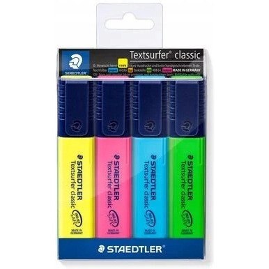 Zakreślacze TOPSTAR 4 kolorów etui STAEDTLER 364WP4 Zakreślacze TOPSTAR 4 kolorów etui STAEDTLER 364WP4