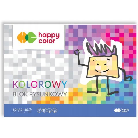 Blok rysunkowy kolorowy A3 15k 80g HA 3708 3040-09 HAPPY COLOR Blok rysunkowy kolorowy A3 15k 80g HA 3708 3040-09 HAPPY COLOR