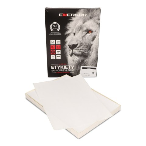 Etykiety A4 białe (100ark) 105x37mm nr.023 EMERSON eta4105x037 Etykiety A4 białe (100ark) 105x37mm nr.023 EMERSON eta4105x037