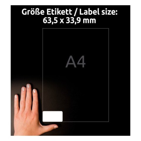 Etykiety foliowe białe HEAVY DUTY 63,5*33,9mm (8 arkuszy= 192 etykiety) L4773-8 AVERY ZWECKFORM Etykiety foliowe białe HEAVY DUTY 63,5*33,9mm (8 arkuszy= 192 etykiety) L4773-8 AVERY ZWECKFORM