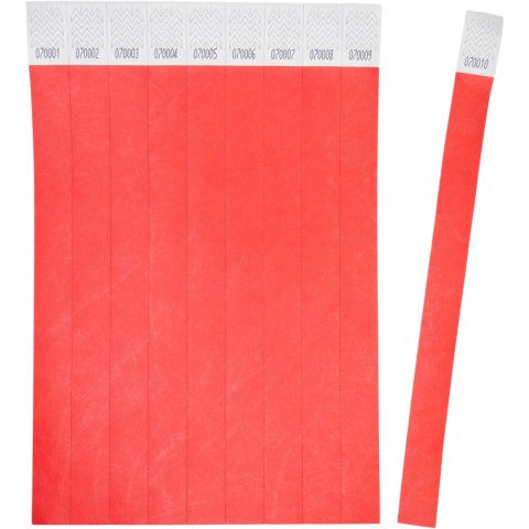 Opaski na rękę 256x19mm (50 arkuszy = 500 opasek) neonowe czerwone TYVRD-50 AVERY Opaski na rękę 256x19mm (50 arkuszy = 500 opasek) neonowe czerwone TYVRD-50 AVERY